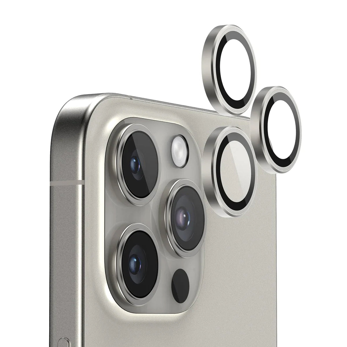 iPhone 16 Pro/16 Pro Max Kameralins med metallram - Titan
