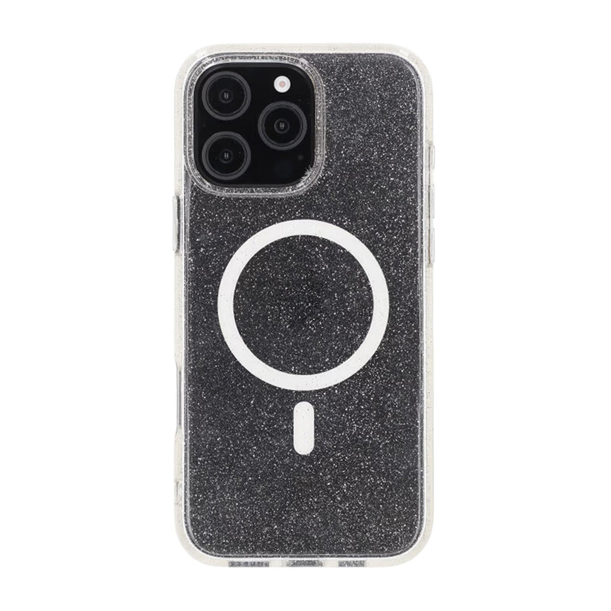 iPhone 16 Pro Max Rvelon Mobilskal TPU med MagSafe - Glitter Vit