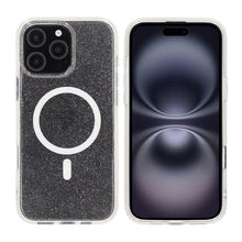 iPhone 16 Pro Max Rvelon Mobilskal TPU med MagSafe - Glitter Vit